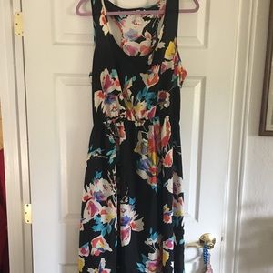 Floral racer back high low dress